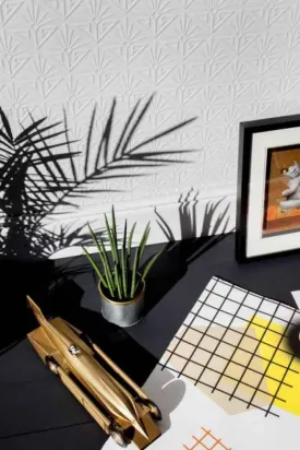 Anaglypta Deco Paradiso Wallpaper - White