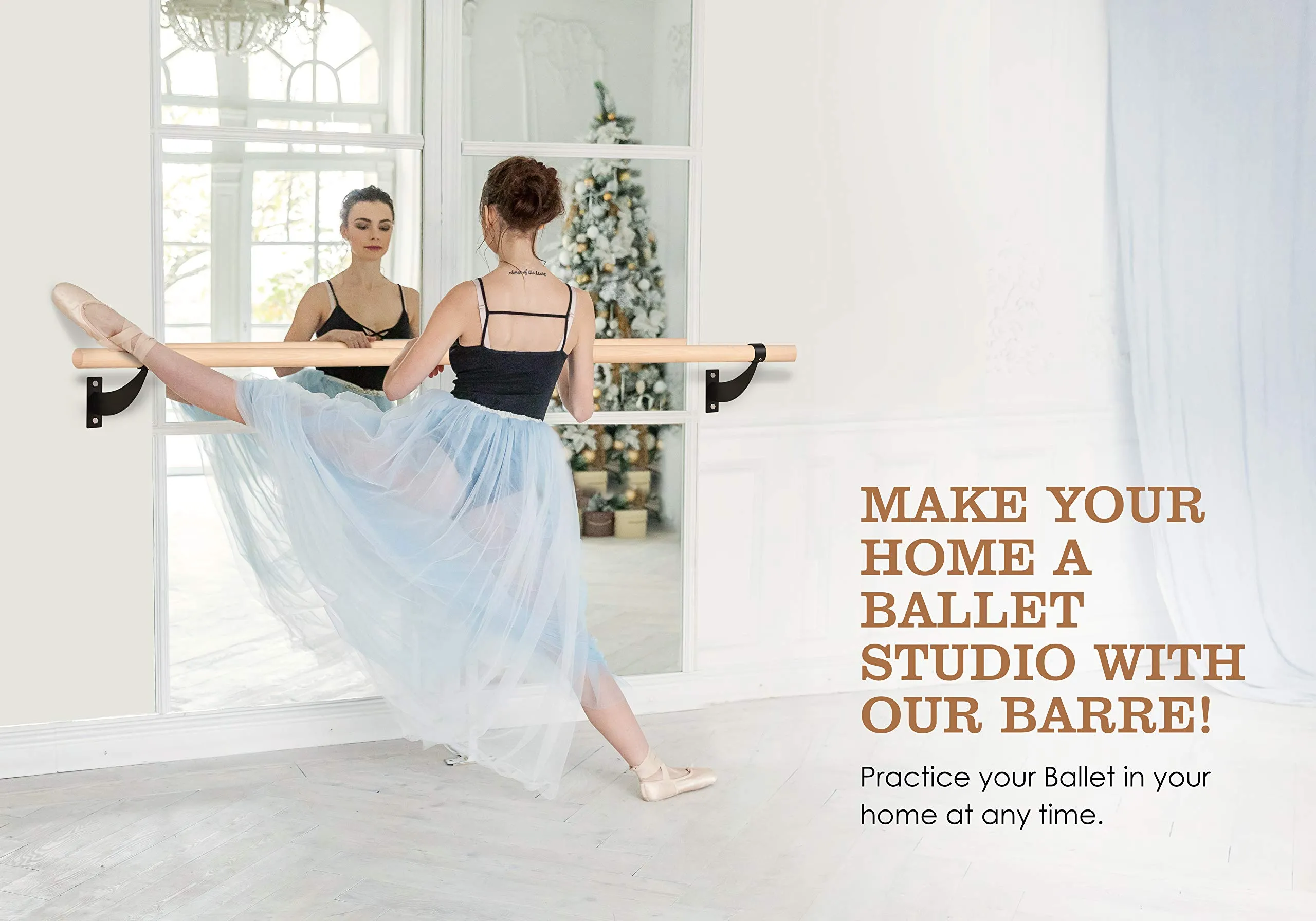 Ballet Barre For Home Wall Mounted Ballet Bar Includes Turning Board Premium Wood Does