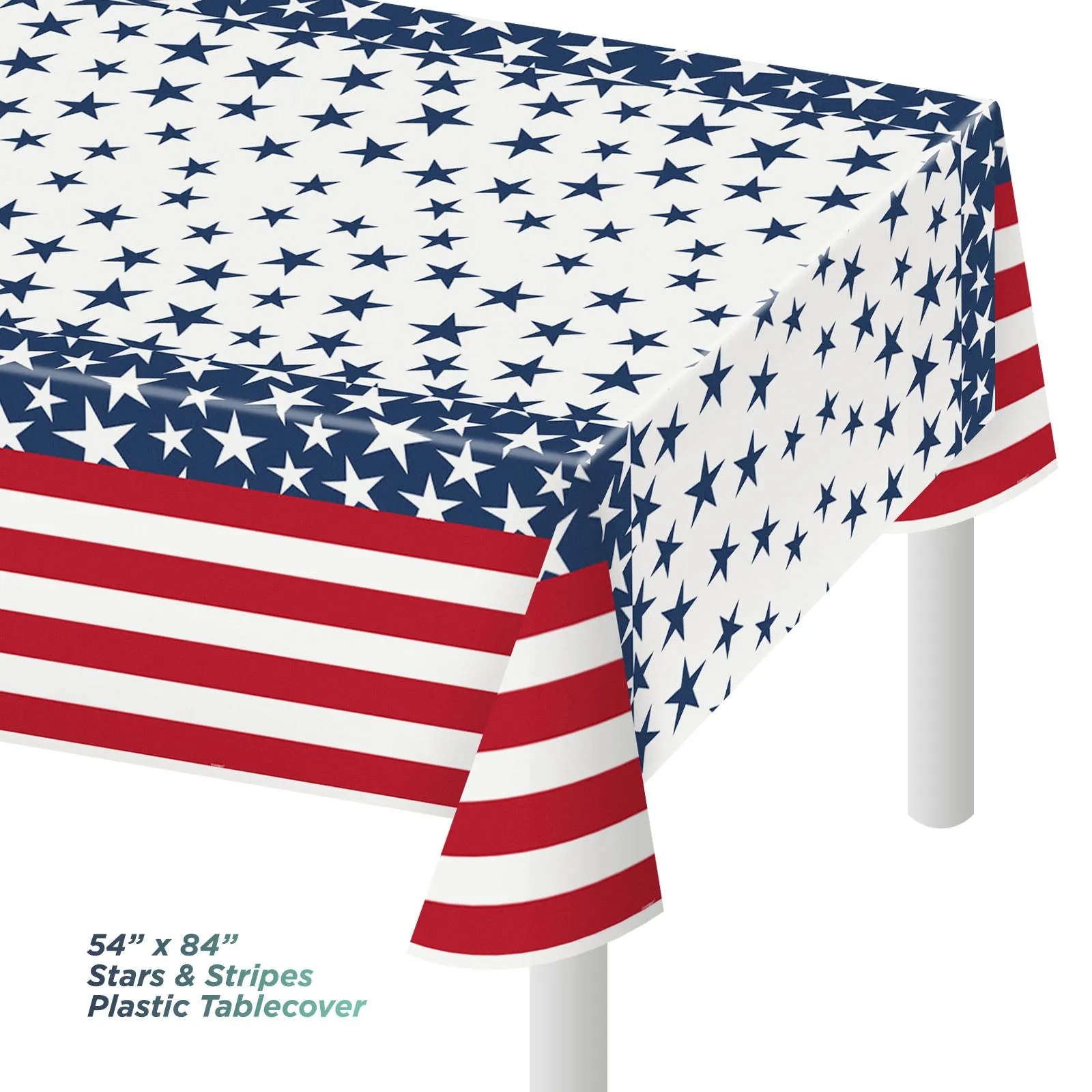 Baseball Party Supplies - All Star Red, White, & Blue Paper Dessert Plates, Napkins, Table Cover, and Baseball Garland Set (Serves 16)