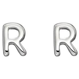 Beginnings R Initial Stud Earrings - Silver