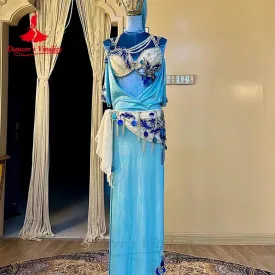Belly Dance Performance Costume Suit for Women Senior Bra robe belt 3pcs Adult Child Oriental Shaabi Baladi Competiton Dresses