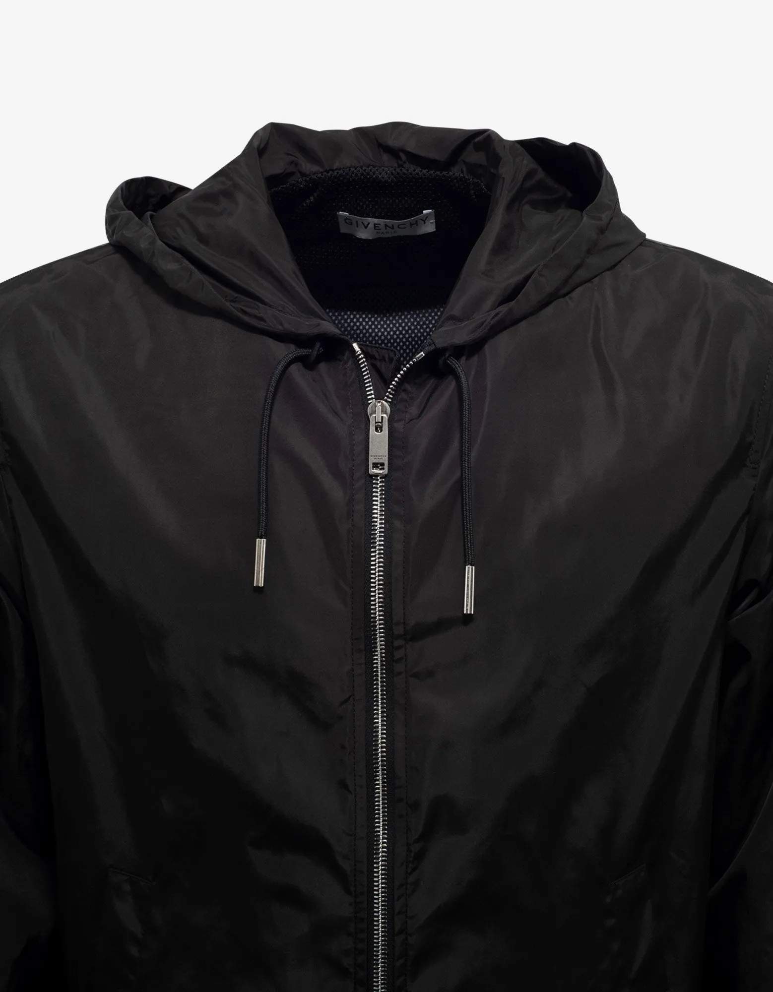 Black Floral Back Print Windbreaker -