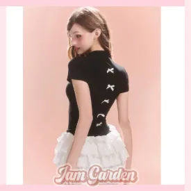 Black short sleeve T-shirt for women summer slim fit hottie