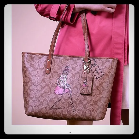 COACH BONNIE CASHIN CITY ZIP TOTE IN SIGNATURE COATED CANVAS