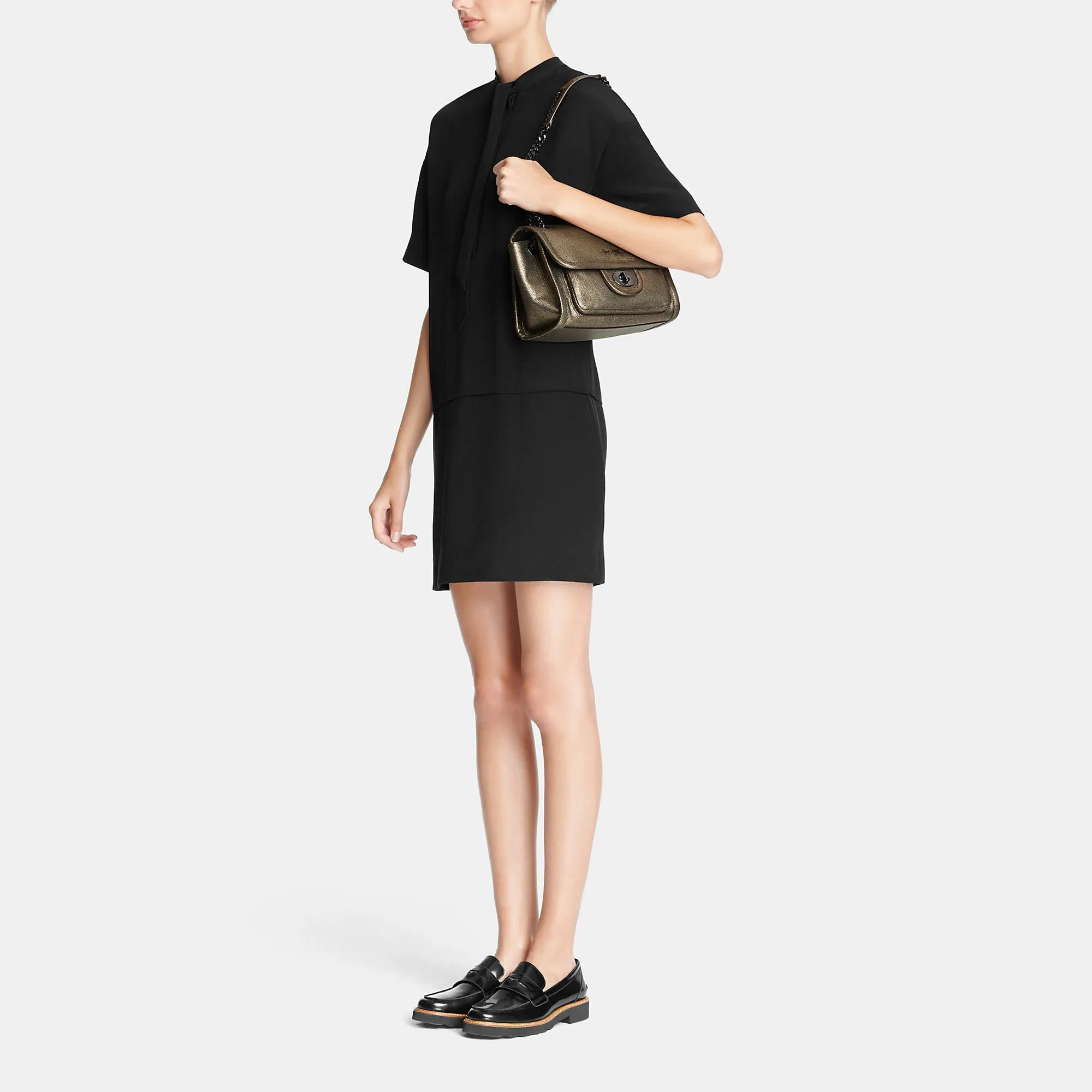 COACH RANGER FLAP CROSSBODY IN METALLIC LEATHER