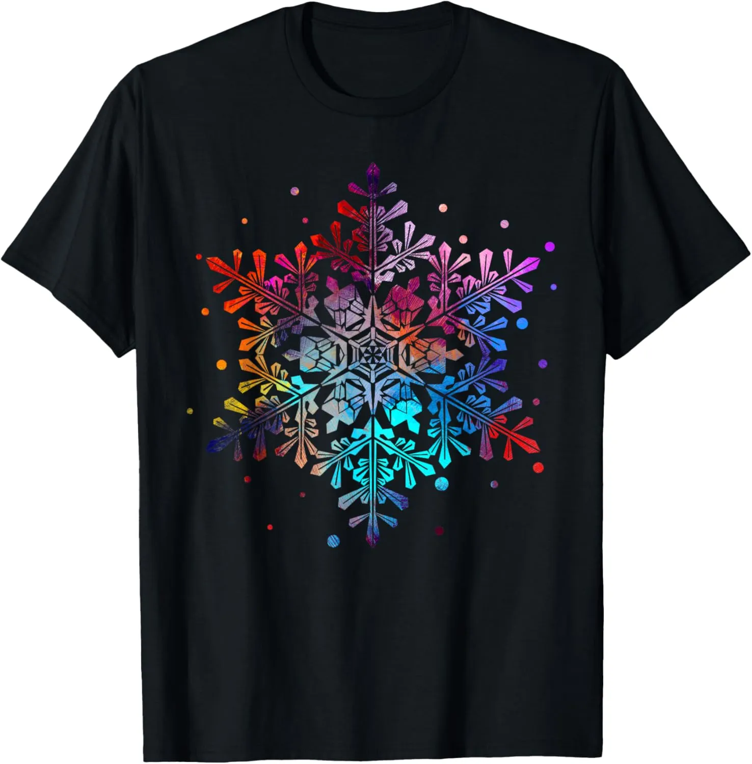Colorful Snowflake Winter Christmas Matching Family Xmas T-Shirt