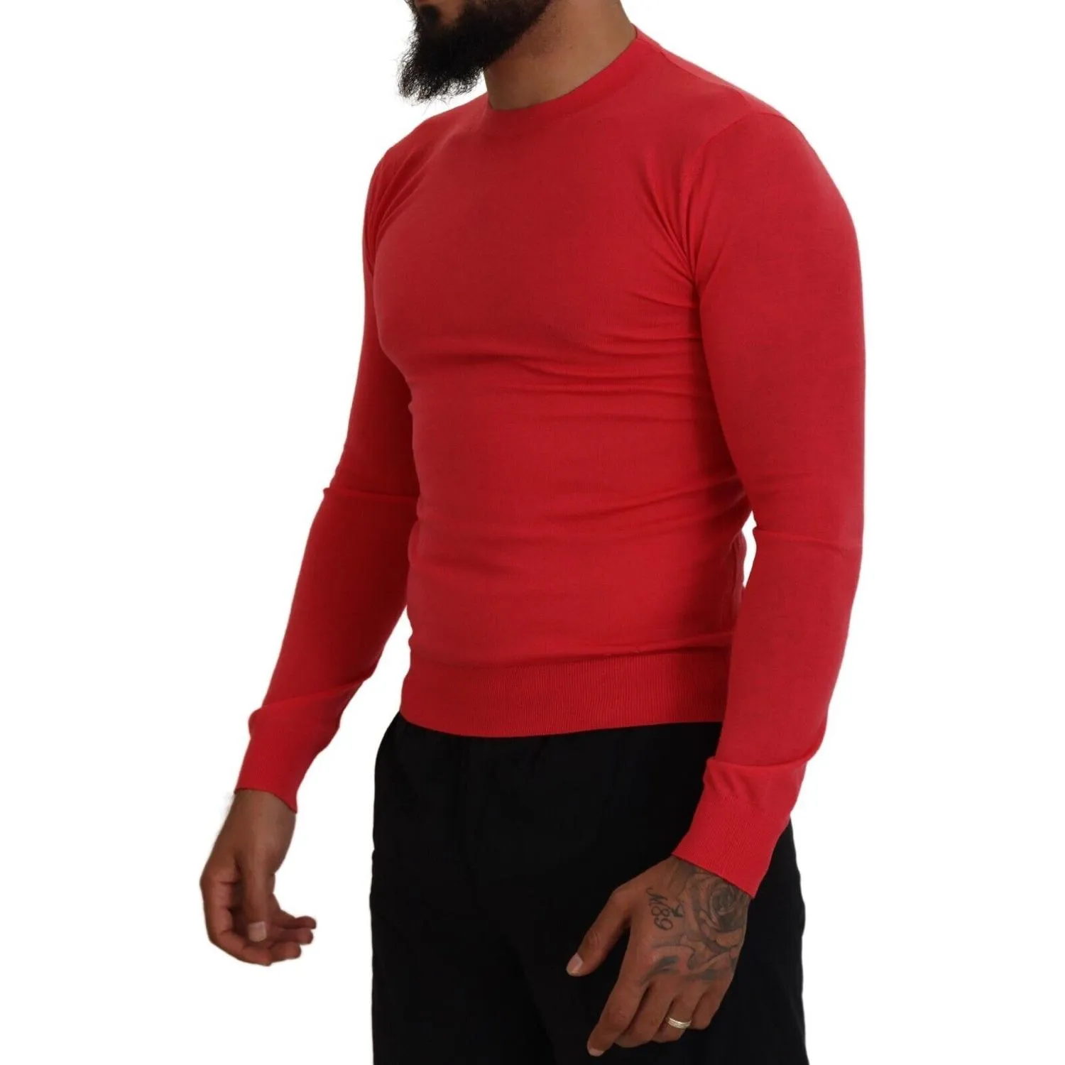 Dsquared² Red Wool Long Sleeves Crewneck Pullover Sweater