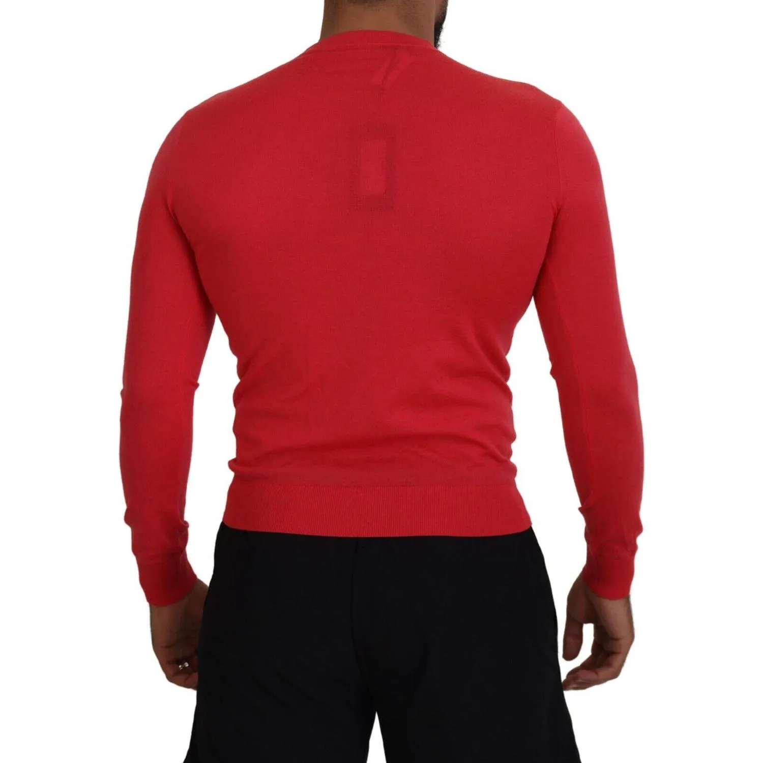 Dsquared² Red Wool Long Sleeves Crewneck Pullover Sweater