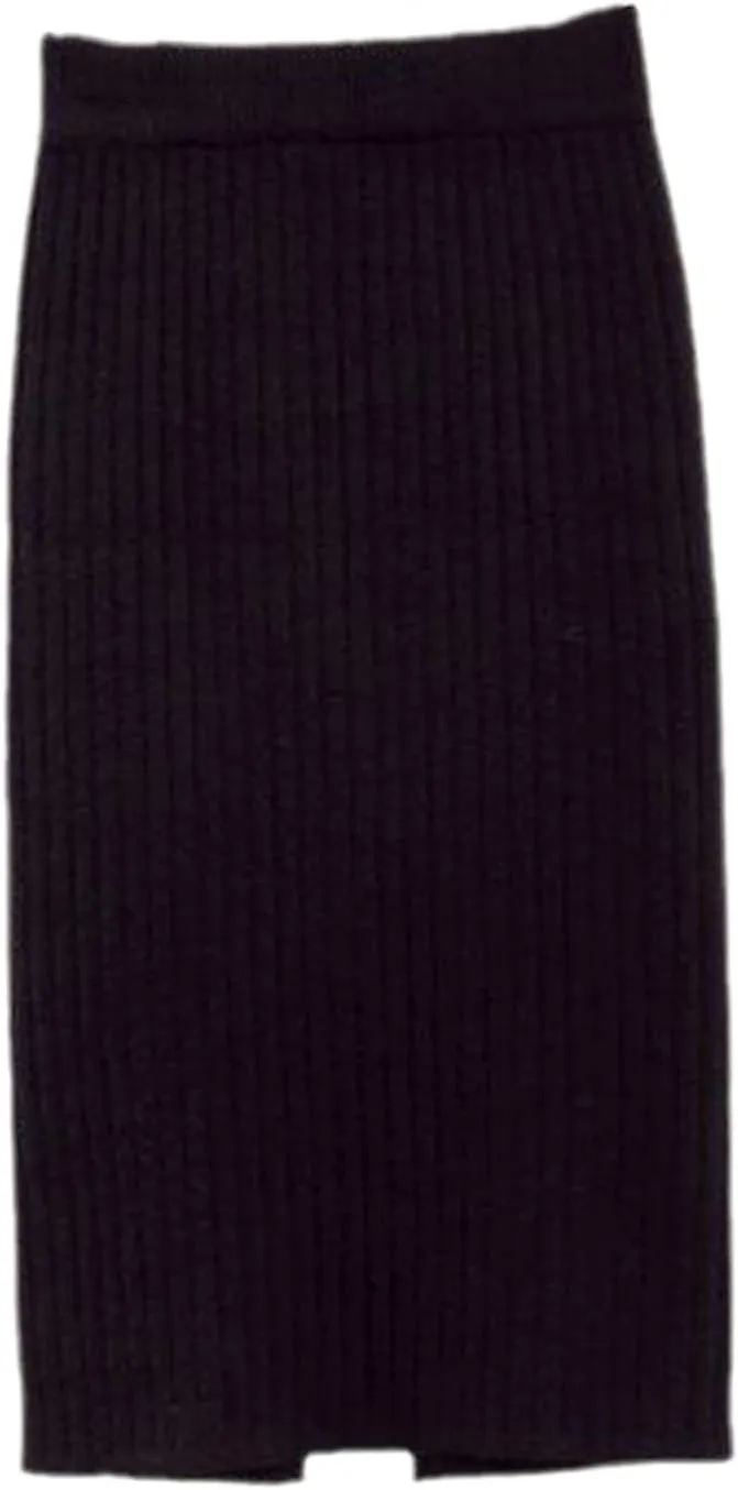 Elastic Women's Pencil Skirt Autumn High Waist Warm Elegant Knitted Midi Skirt Ribbed Ladies Party Skirts Plus Size
