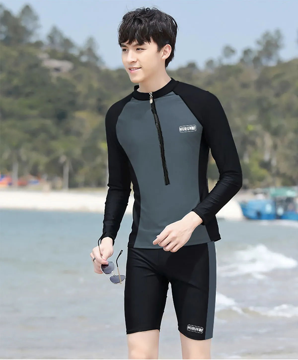 Fancydresswale Men's Full Sleeve Swimming Suit, Beach wear Quick Dry Surfing Dress, Men Full Body Swimsuit