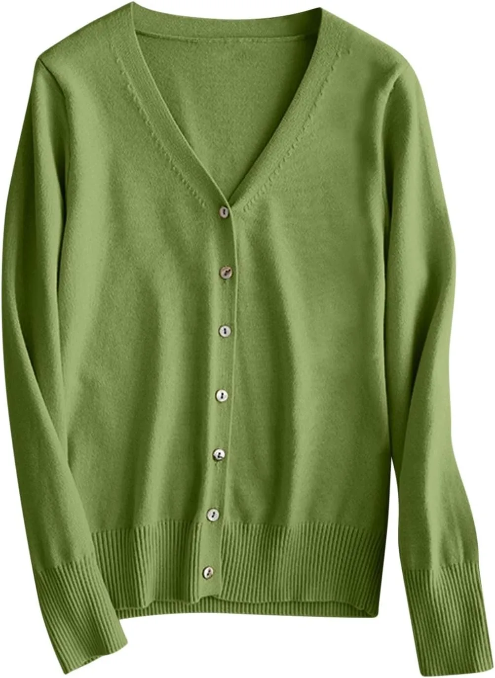 for Ladies Fall Winter Long Sleeve Vneck Sweater Loose Fit Oversized Crochet Warm Knit Cardigan Basic Women 2025