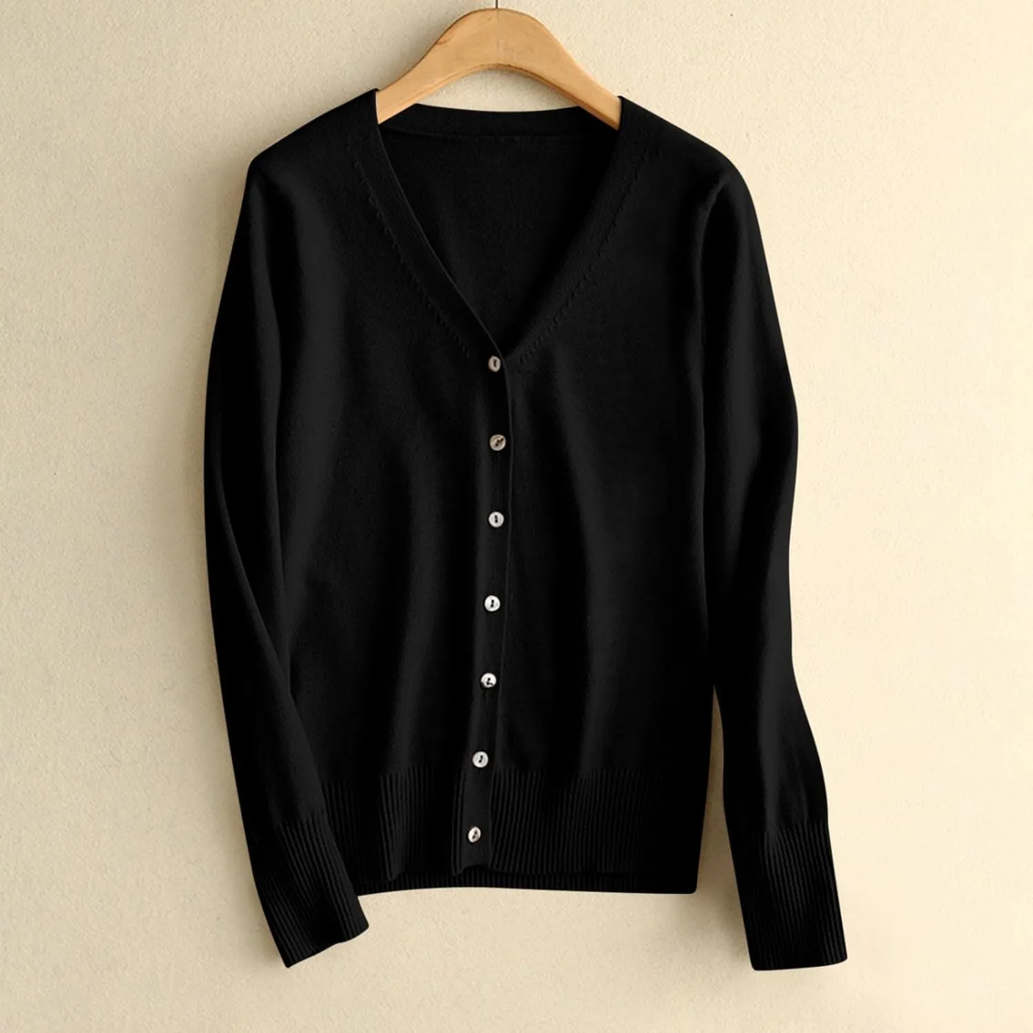 for Ladies Fall Winter Long Sleeve Vneck Sweater Loose Fit Oversized Crochet Warm Knit Cardigan Basic Women 2025