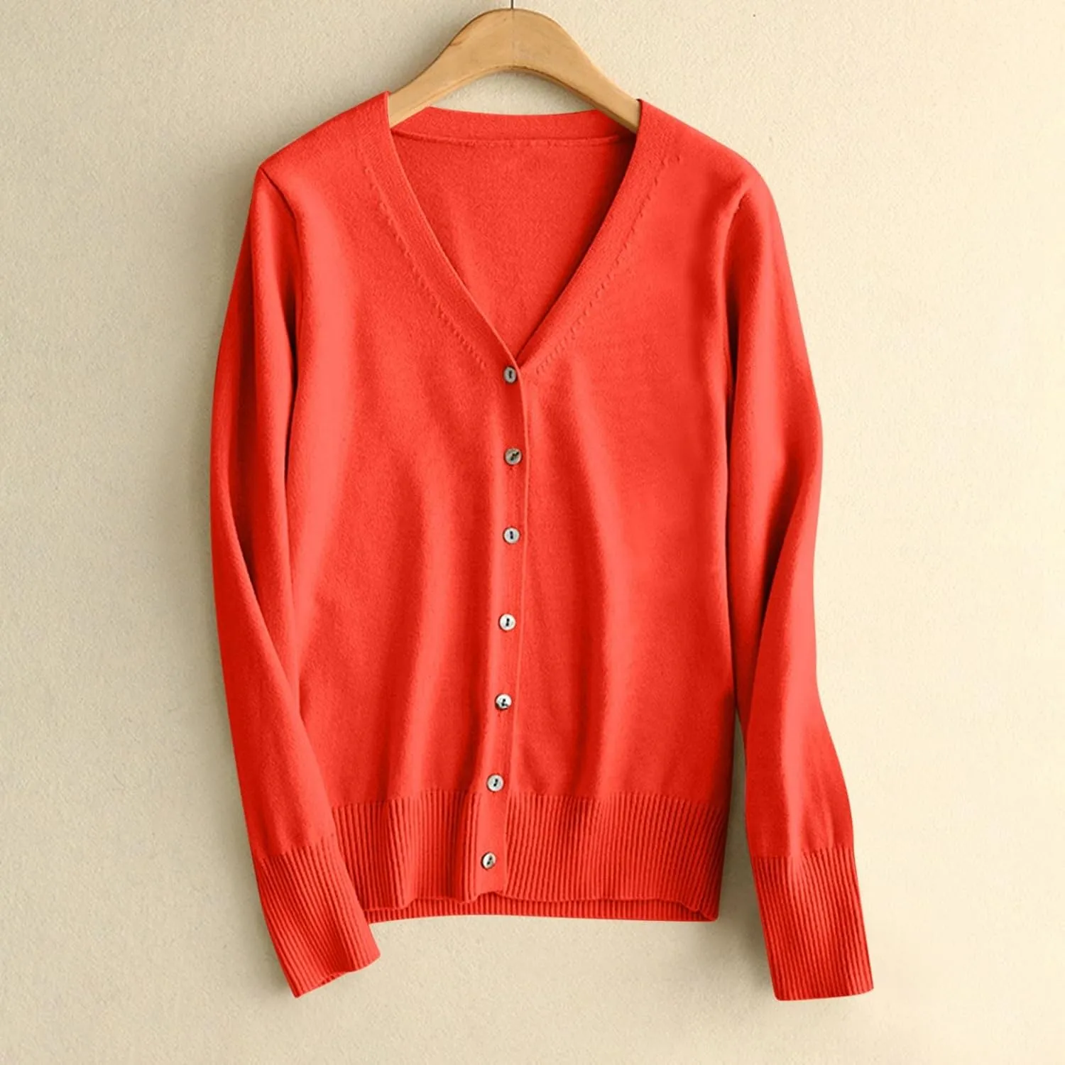 for Ladies Fall Winter Long Sleeve Vneck Sweater Loose Fit Oversized Crochet Warm Knit Cardigan Basic Women 2025