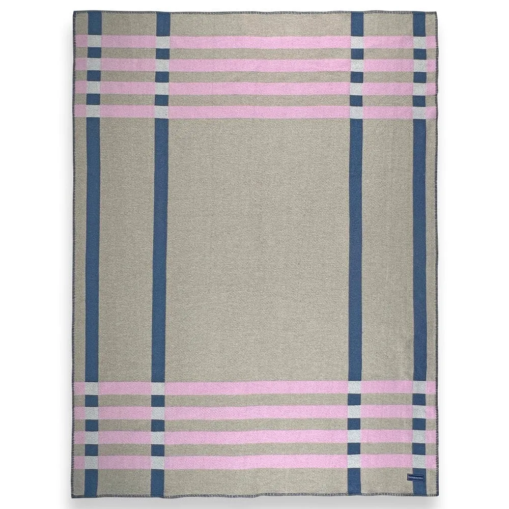 Frame Plaid Cotton Throw - Beige