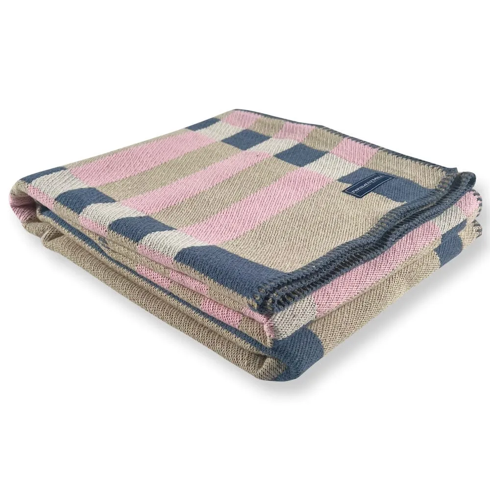 Frame Plaid Cotton Throw - Beige