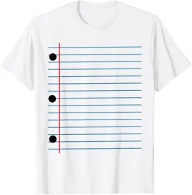 Funny Lined Notebook Paper Group Halloween Costume T-Shirt