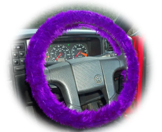 Gorgeous Purple faux fur fuzzy car steering wheel cover