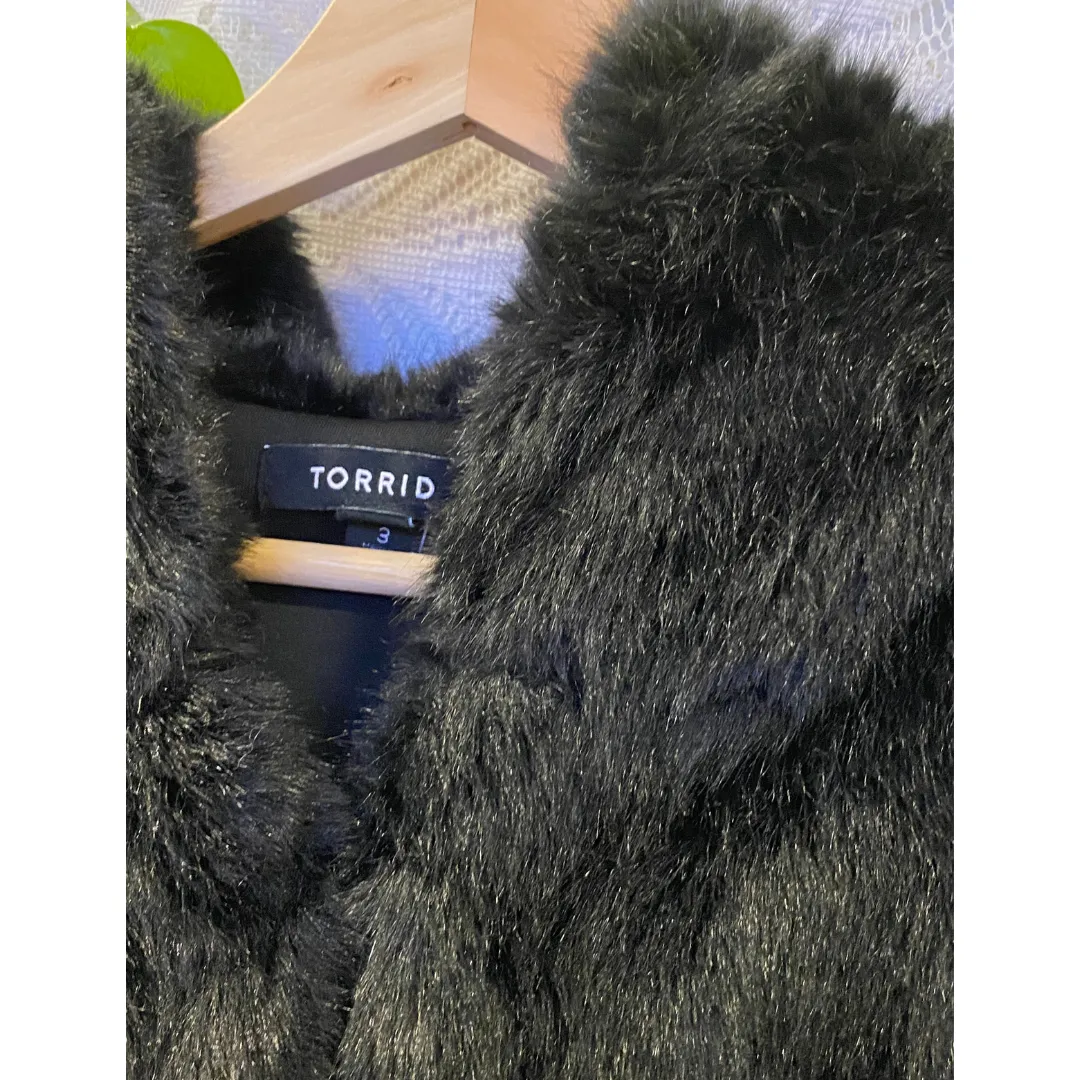 hooded faux-fur jacket - 3x