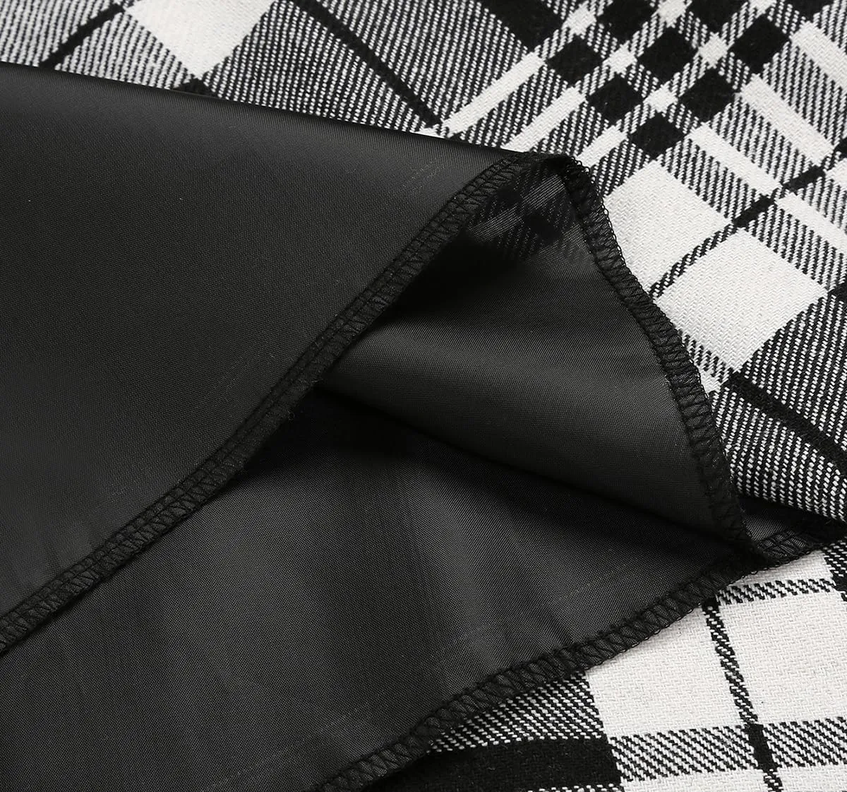 IDEALSANXUN Womens Fall Winter High Waisted Wool Plaid A-line Long Skirt