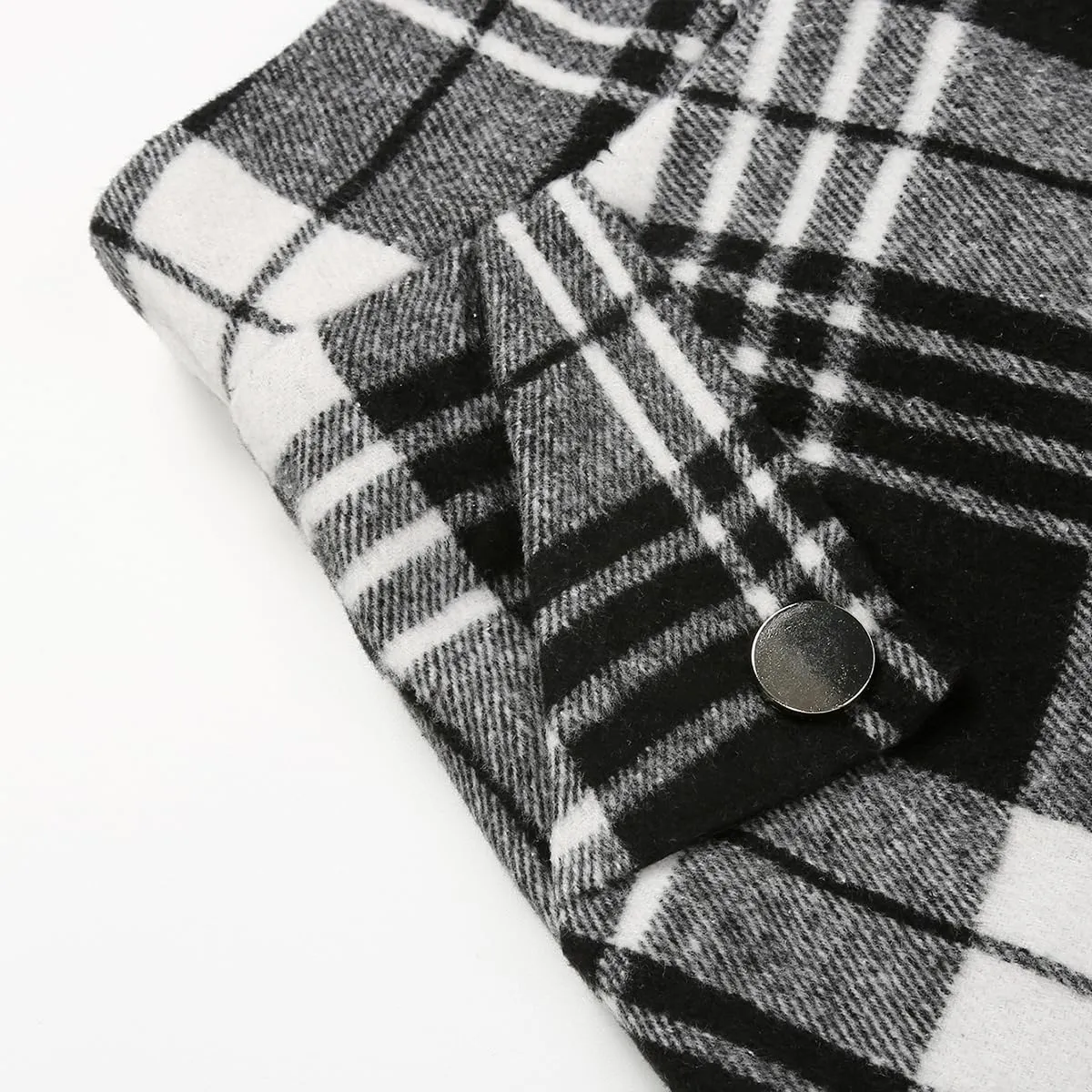 IDEALSANXUN Womens Fall Winter High Waisted Wool Plaid A-line Long Skirt