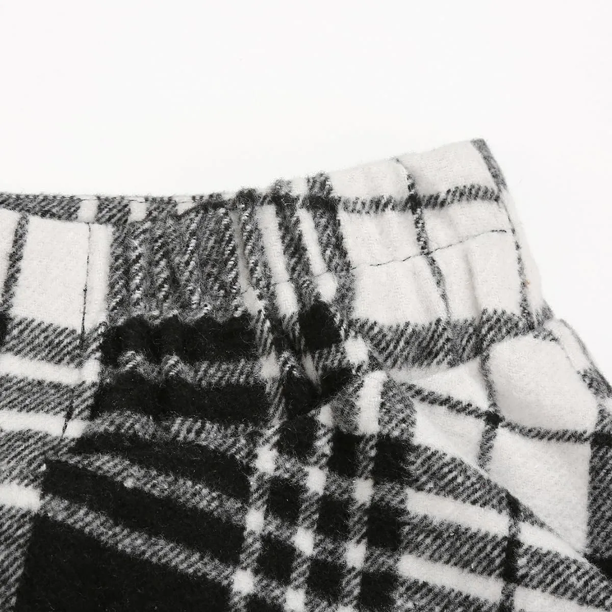 IDEALSANXUN Womens Fall Winter High Waisted Wool Plaid A-line Long Skirt