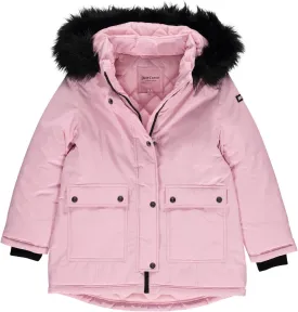 Juicy Couture Girls Coat, Faux Fur Hooded Winter Jacket, Warm Padded Parka Hoodie, Kids Heavyweight Winter Coat