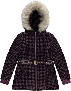 Juicy Couture Girls Coat, Faux Fur Hooded Winter Jacket, Warm Padded Parka Hoodie, Kids Heavyweight Winter Coat