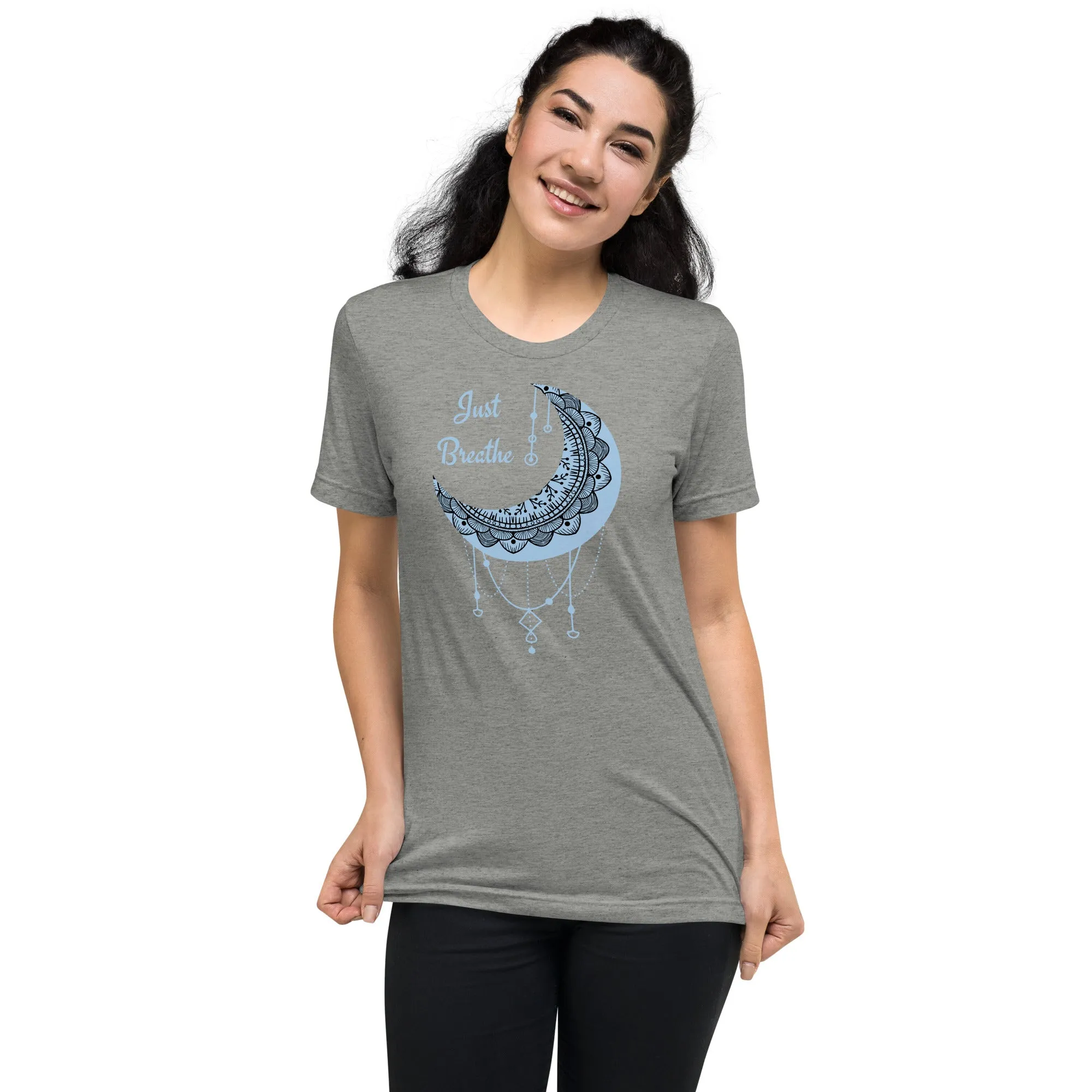 Just Breathe - Short sleeve t-shirt, comfy t-shirt, soft t-shirt, moon
