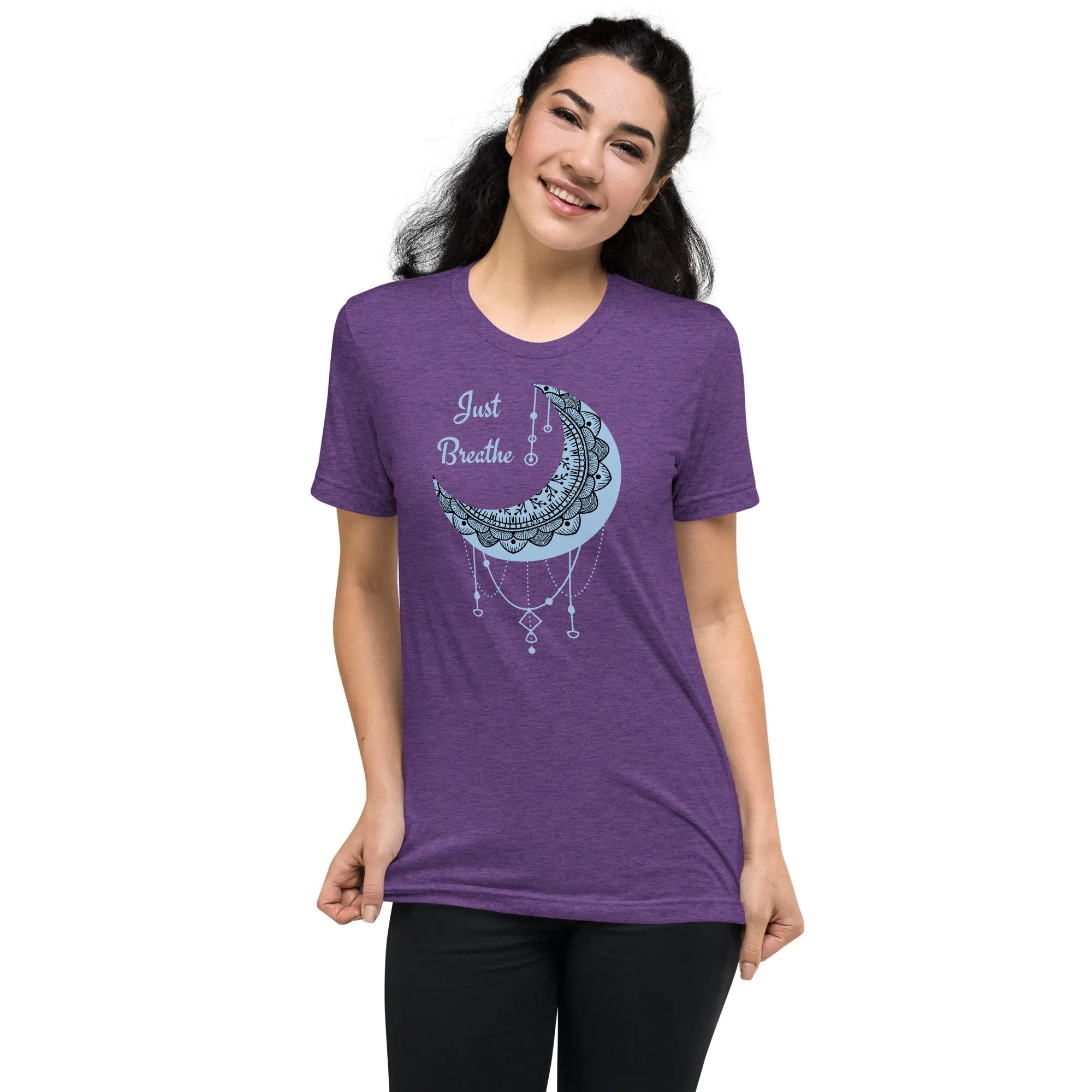 Just Breathe - Short sleeve t-shirt, comfy t-shirt, soft t-shirt, moon