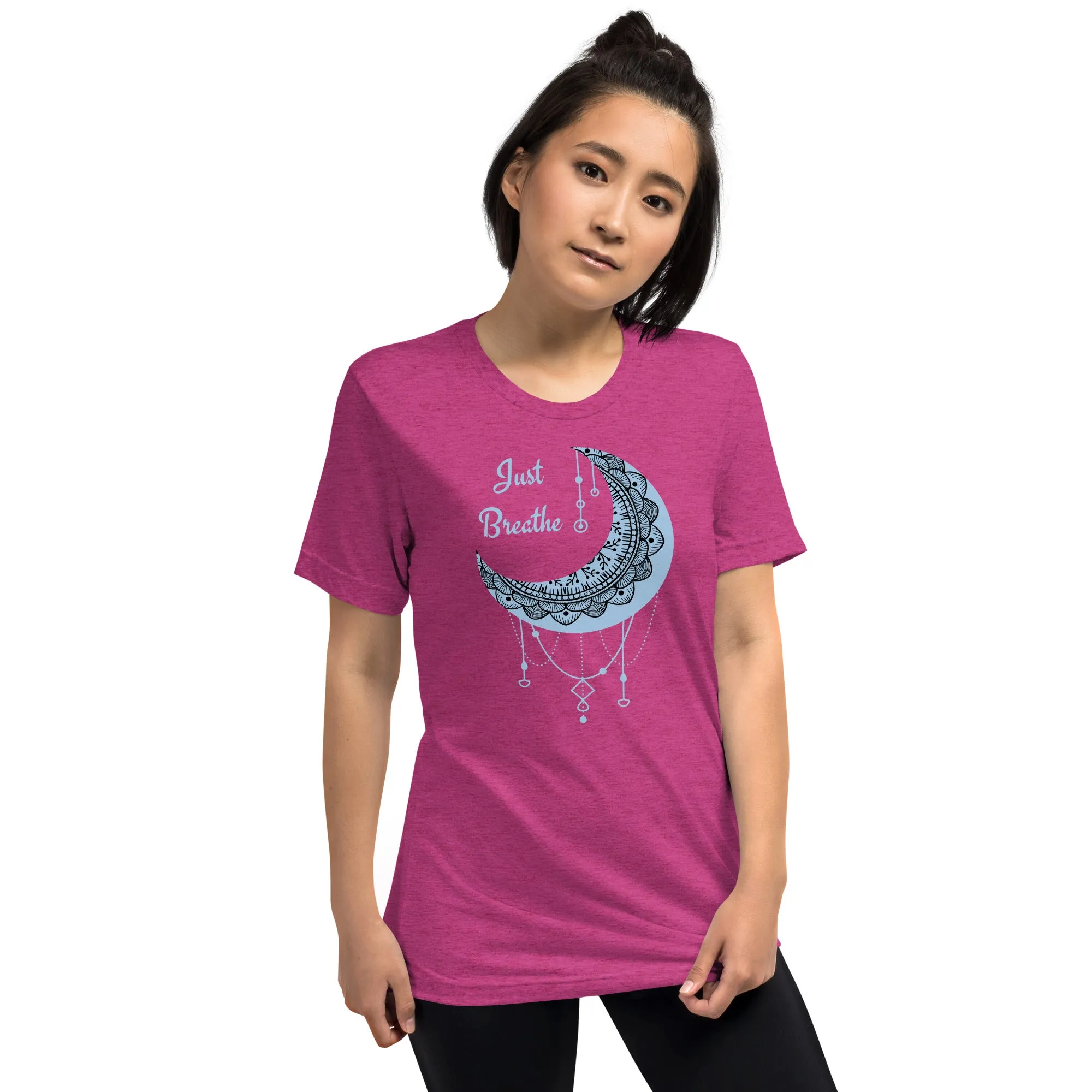 Just Breathe - Short sleeve t-shirt, comfy t-shirt, soft t-shirt, moon