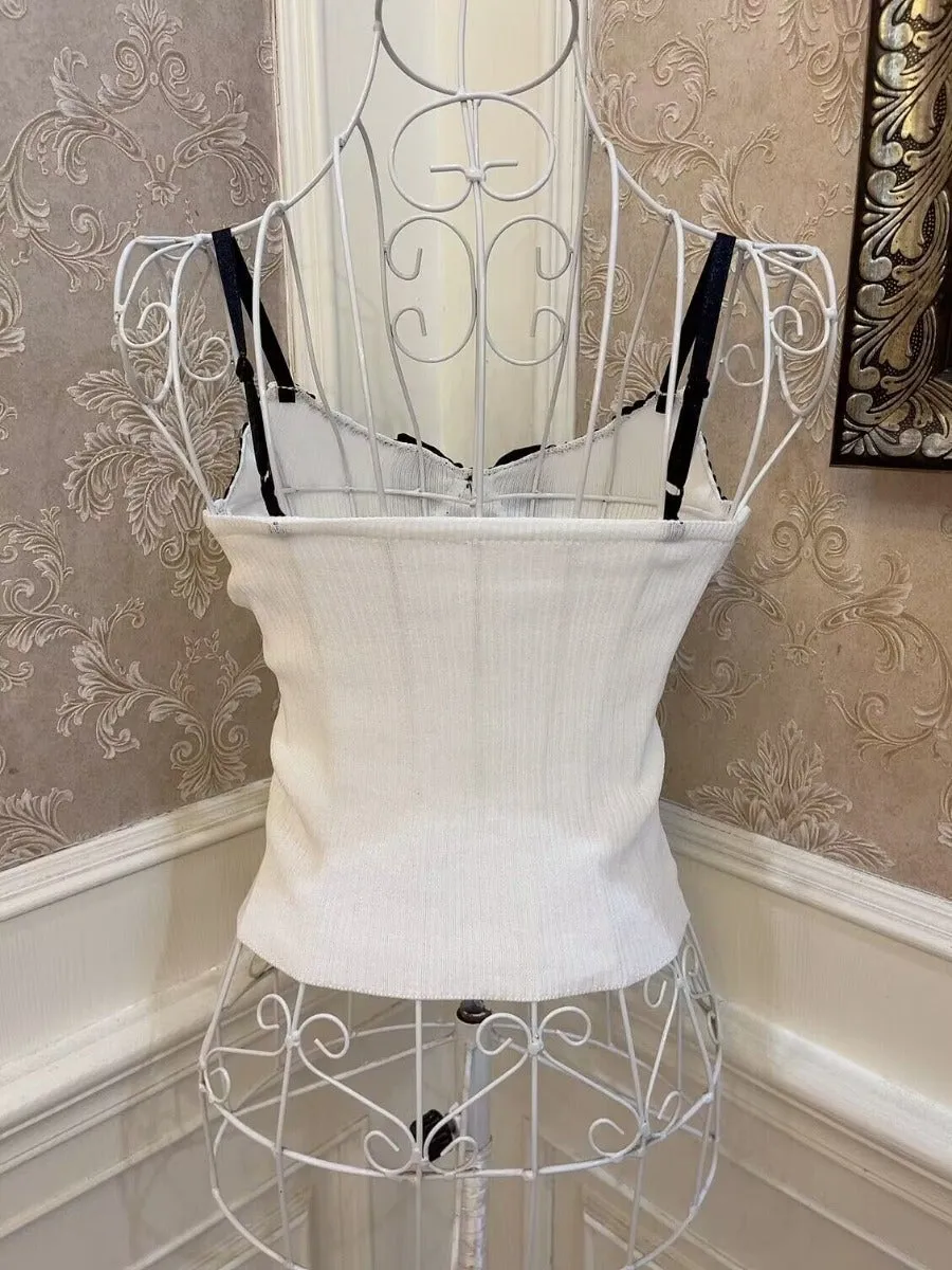 Lolita Princess Bow Love Diamond Short Top American Sweet and Spicy Camisole
