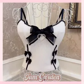 Lolita Princess Bow Love Diamond Short Top American Sweet and Spicy Camisole