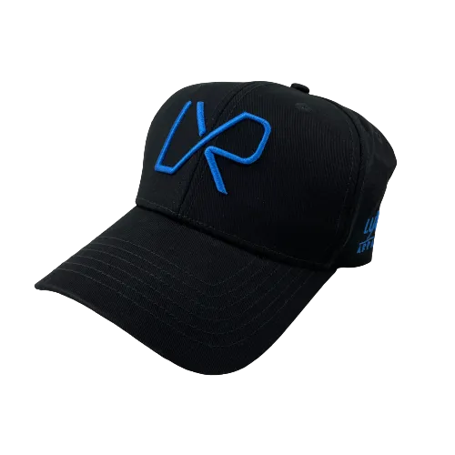 LXR BASEBALL CAP, Black & Electric Blue (LARGE FIT)