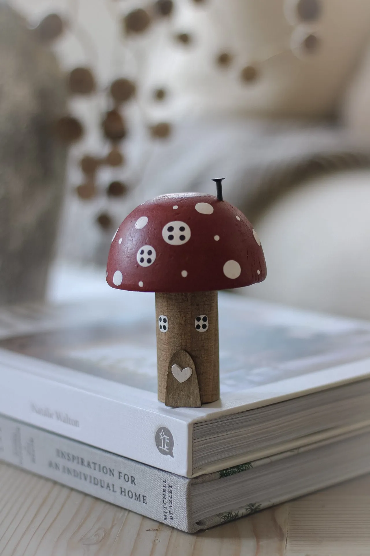 Maroon Wooden Mushroom House