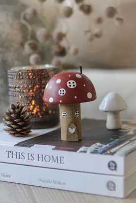 Maroon Wooden Mushroom House