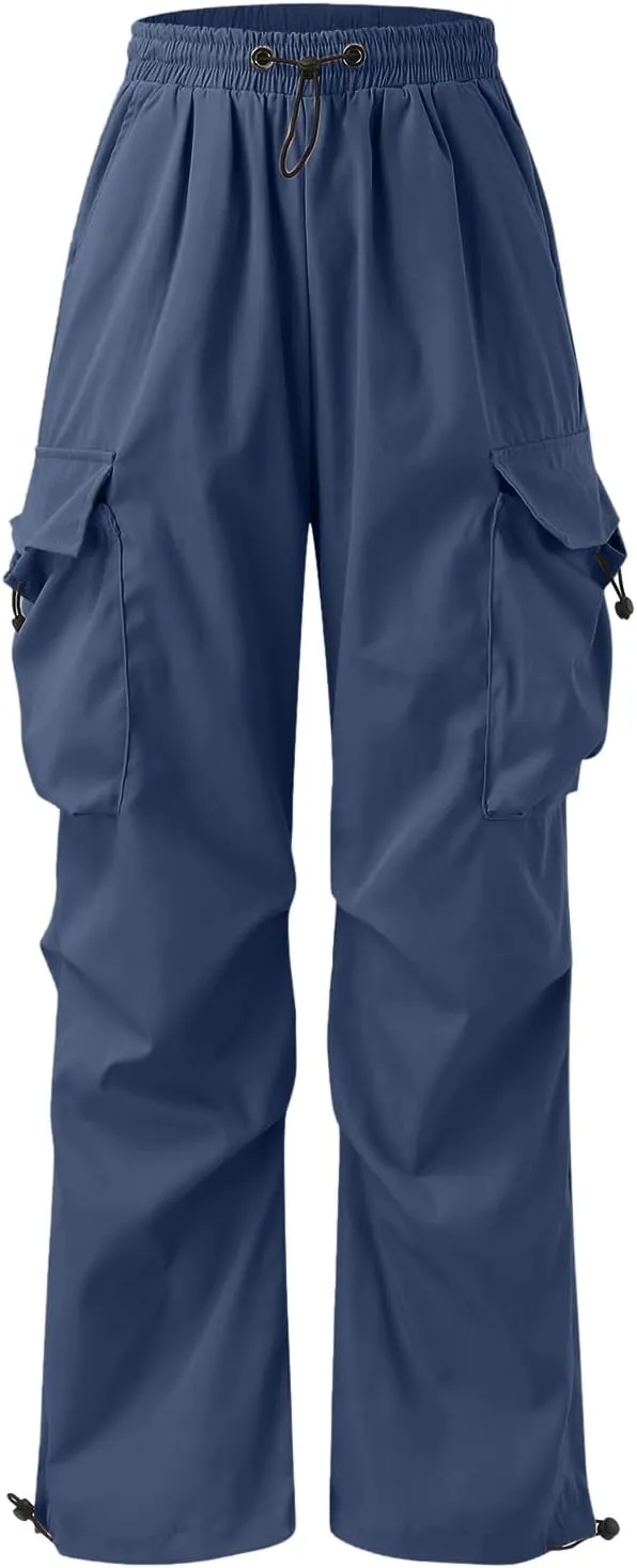 Mens Baggy Cargo Pants Casual Parachute Pants Drawstring Workout Athletic Sweatpants Plus Size Loose Harem Joggers