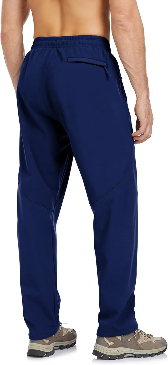 Men's Fleece Lined Jogger Winter Athletic Workout Warm Pants with Zipper Pockets