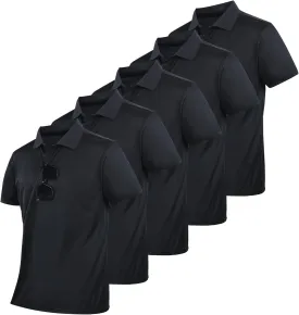 Mens Polo Shirts Short Sleeve,1 Pack/5 Pack Quick Dry Moisture Wicking Polos Workout Golf Shirts for Men