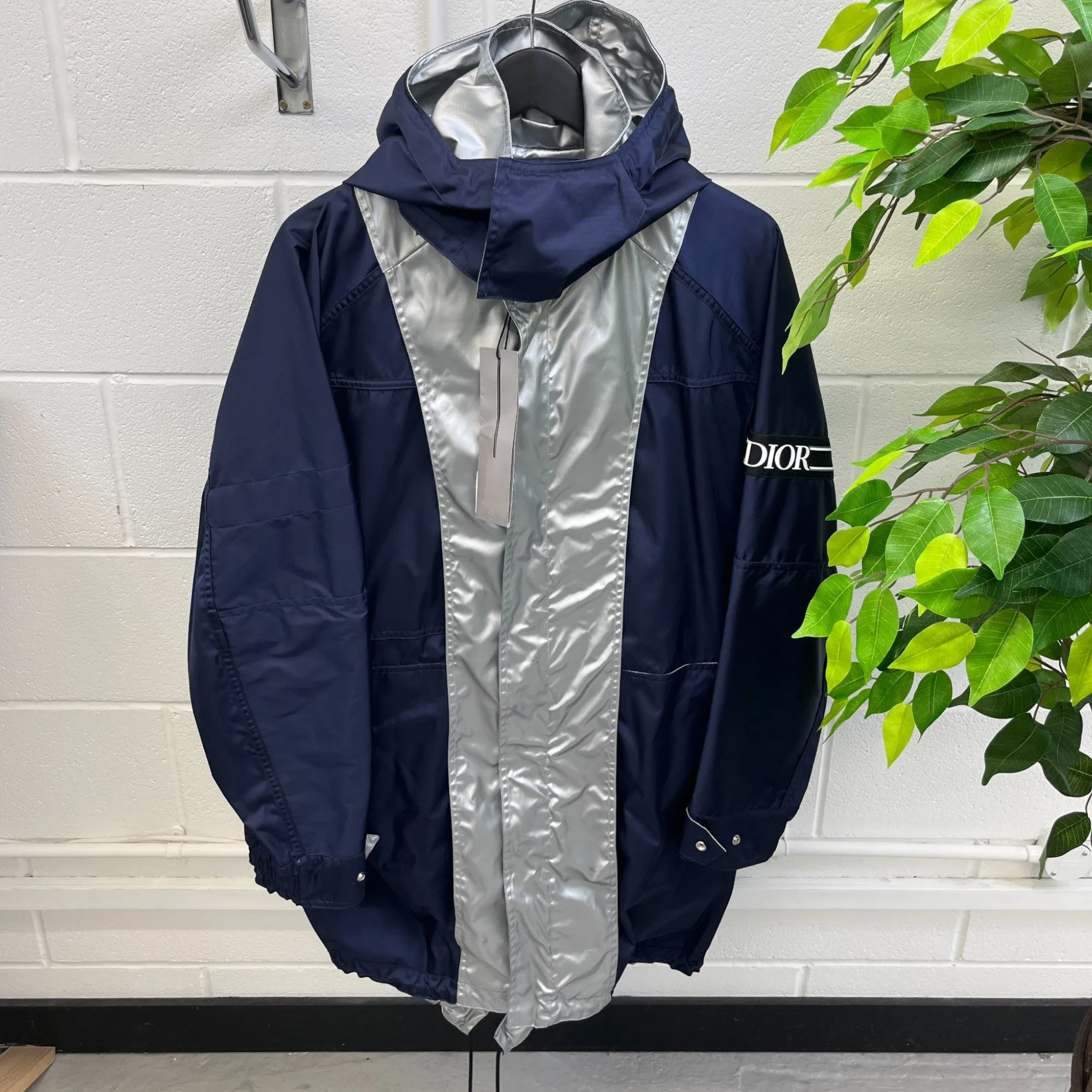 Men's Reversible Logo Windbreaker Navy Size IT 44 / XS