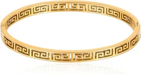 MILAKOO 4/6/8MM Greek Key Meander Bracelet Oval Stainless Steel Bangle Cuff Gifts for Women Men