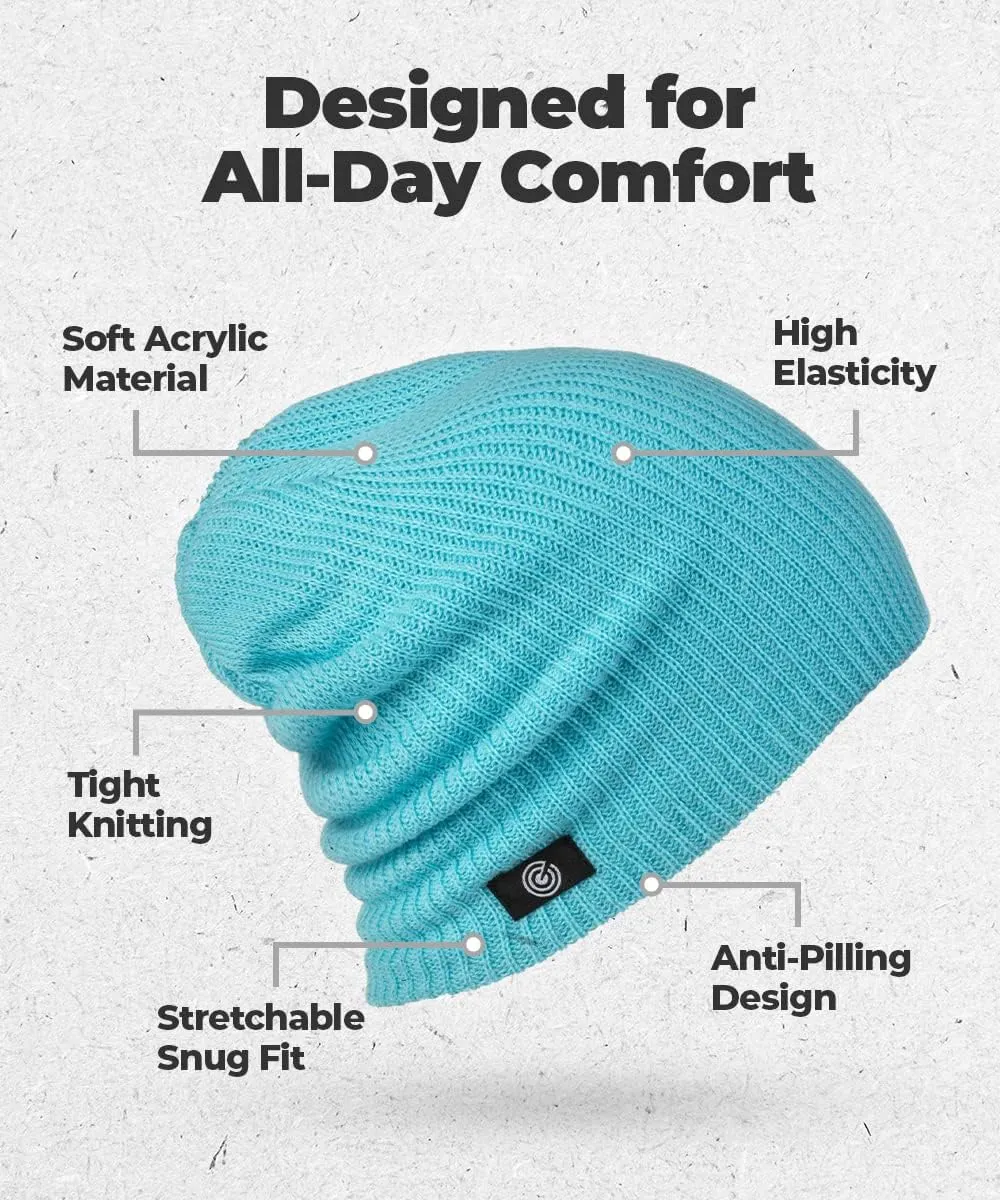 Original Rib Knit Beanie Cap - Warm Autumn Beanie for Men & Women - Soft & Stretchy