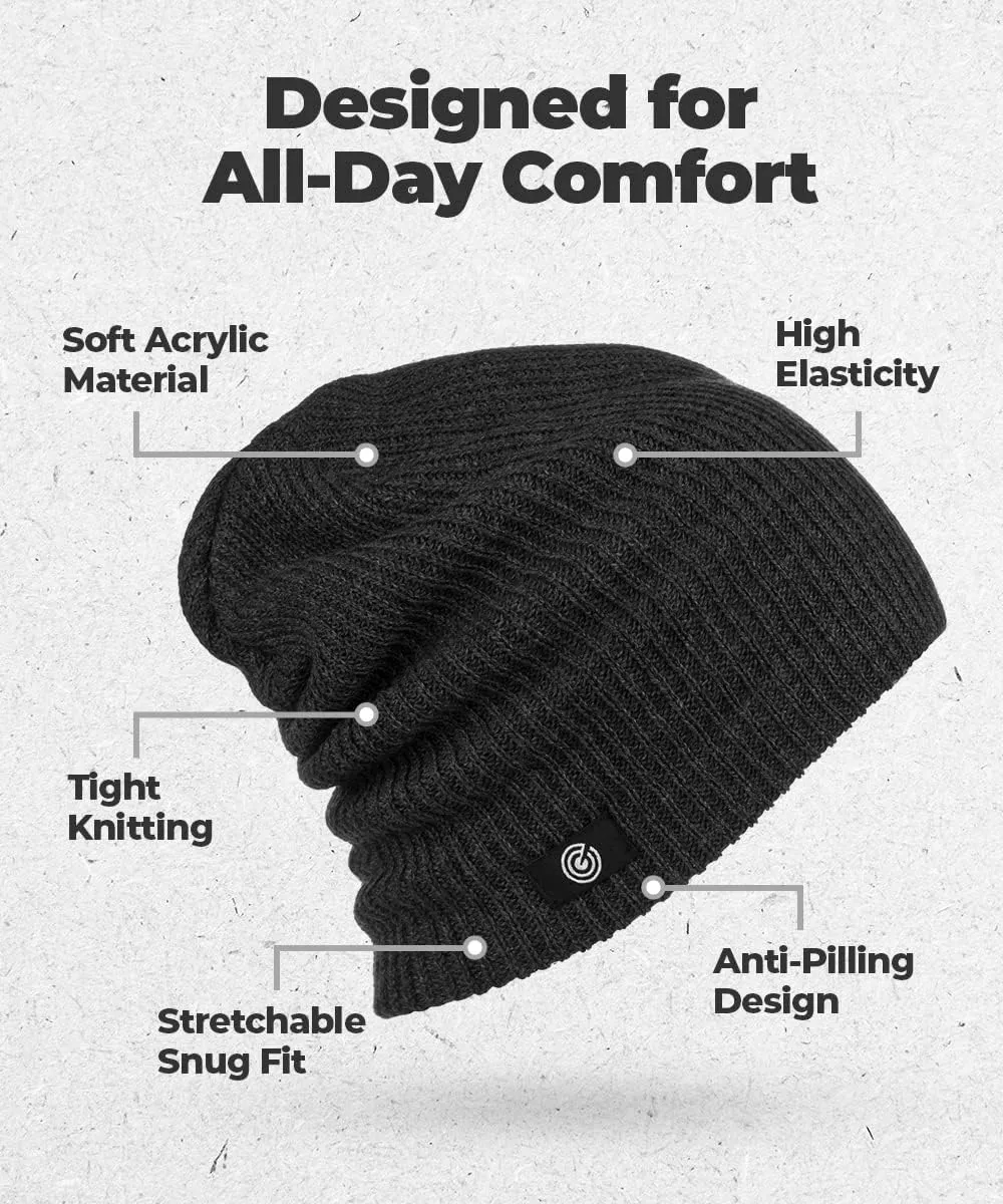 Original Rib Knit Beanie Cap - Warm Autumn Beanie for Men & Women - Soft & Stretchy