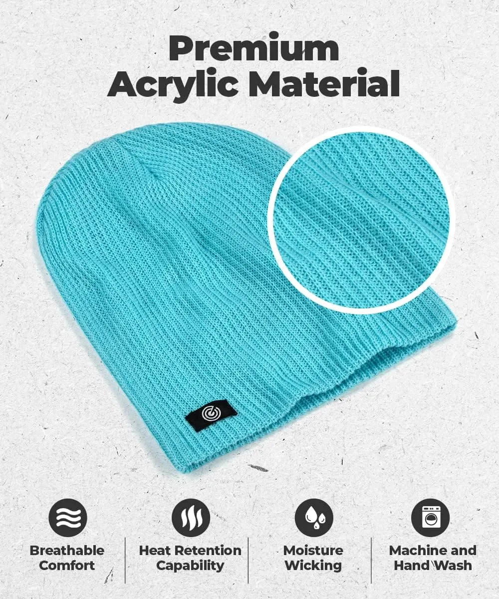 Original Rib Knit Beanie Cap - Warm Autumn Beanie for Men & Women - Soft & Stretchy