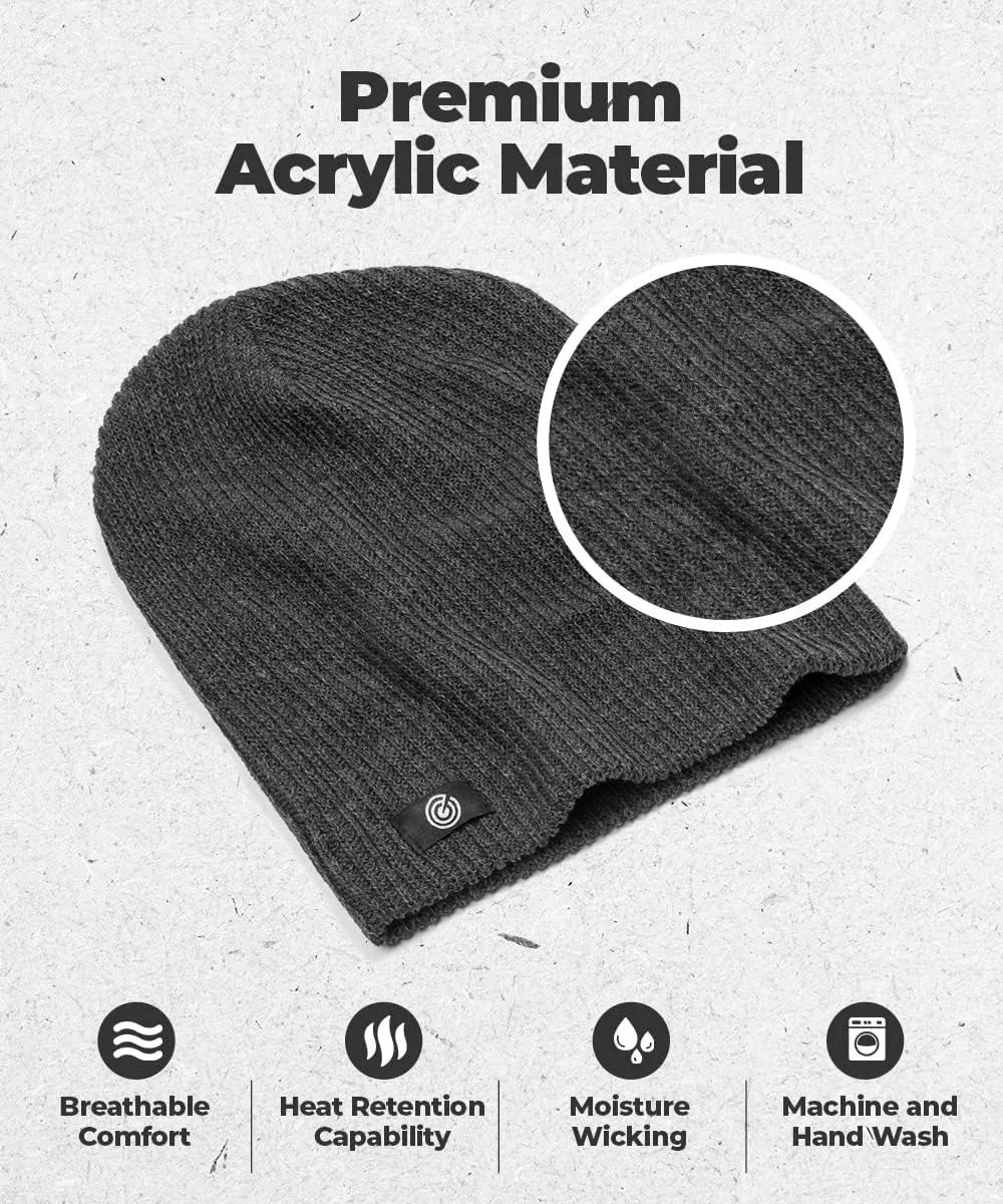 Original Rib Knit Beanie Cap - Warm Autumn Beanie for Men & Women - Soft & Stretchy