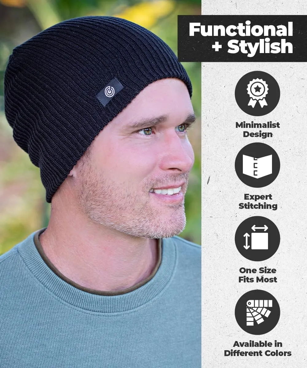 Original Rib Knit Beanie Cap - Warm Autumn Beanie for Men & Women - Soft & Stretchy