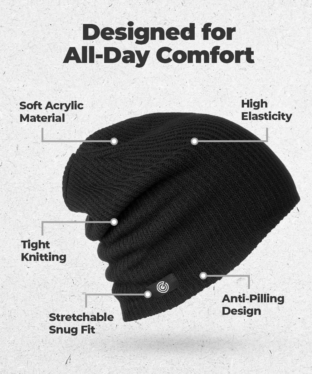 Original Rib Knit Beanie Cap - Warm Autumn Beanie for Men & Women - Soft & Stretchy