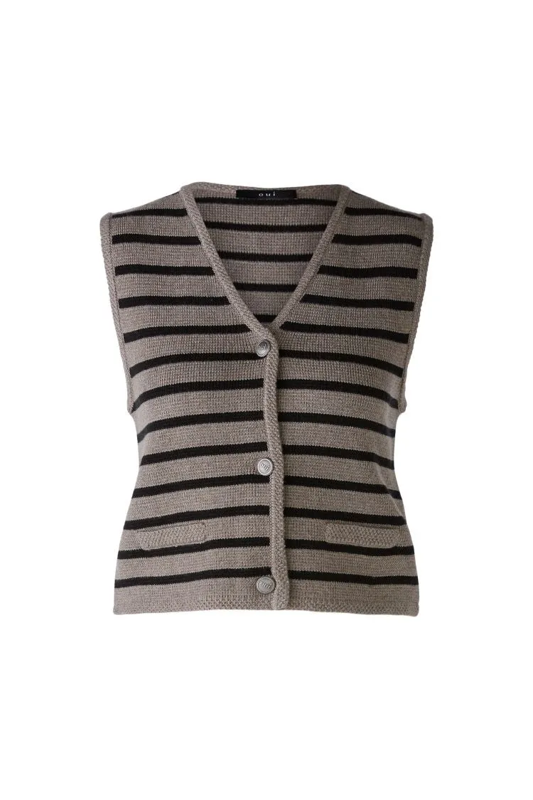 Oui - Striped Waistcoat