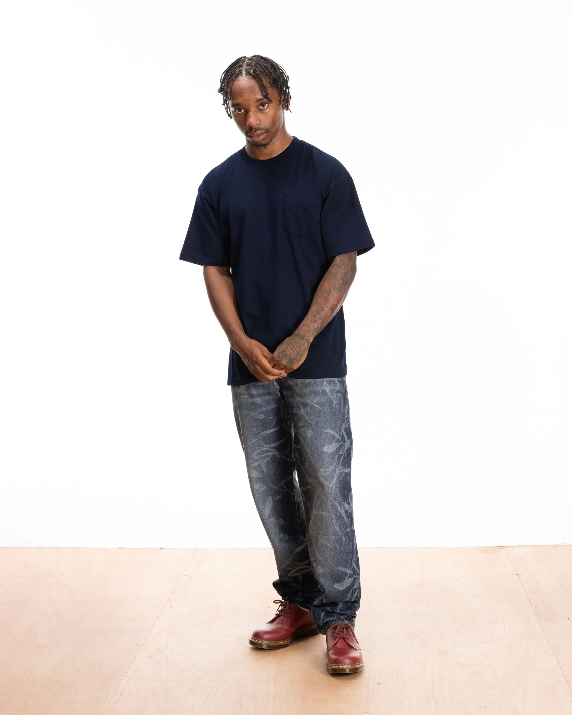 Patta Basic Washed Pocket T-Shirt (Black Iris)