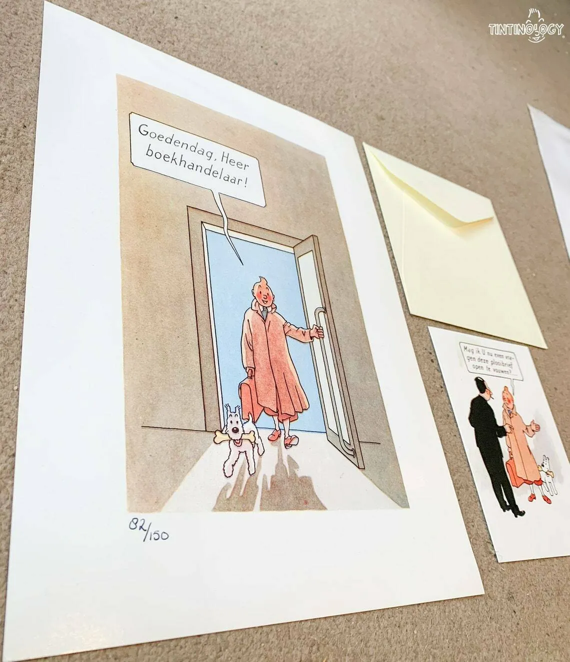 Rare Ltd Edition Dutch Tintin Promo Print Poster Card Set: Hand Numbered #82