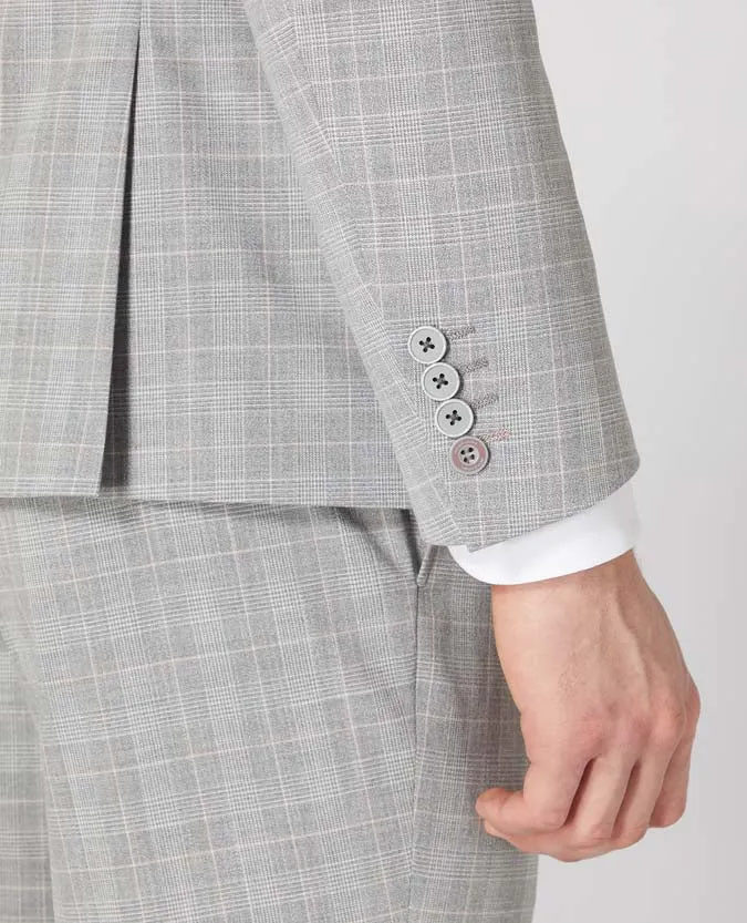 Slim Fit 2-Piece Checked Stretch Suit